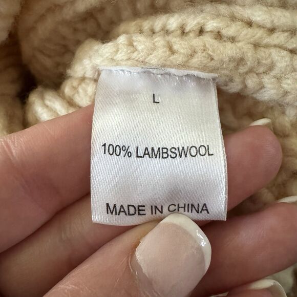 Frances Valentine Sweater Women’s Large Chunky Cableknit Fisherman Wool Crewneck - Picture 7 of 12